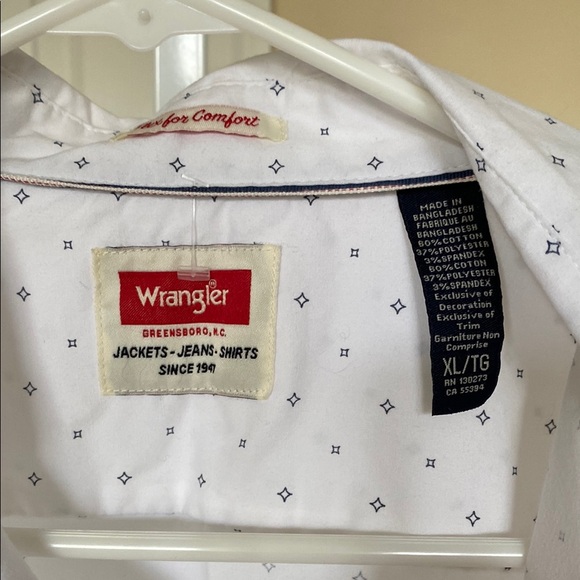 Wrangler White Casual Button Down Shirt - Picture 2 of 3